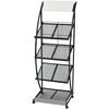 vidaXL magasinholder 47x40x134 cm sort og hvid A4
