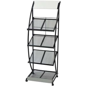 vidaXL magasinholder 47x40x134 cm sort og hvid A4