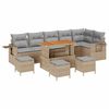 vidaXL Havesofa S&aelig;t 10 pcs Beige polyrattan