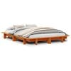 vidaXL sengeramme uden madras 120x190 cm massivt fyrretr&aelig; gyldenbrun