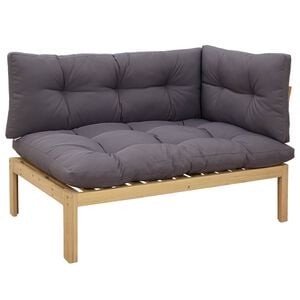 vidaXL Hj&oslash;rne Sofa Enhed Lys Akacie og M&oslash;rke Gr&aring; Akacietr&aelig;