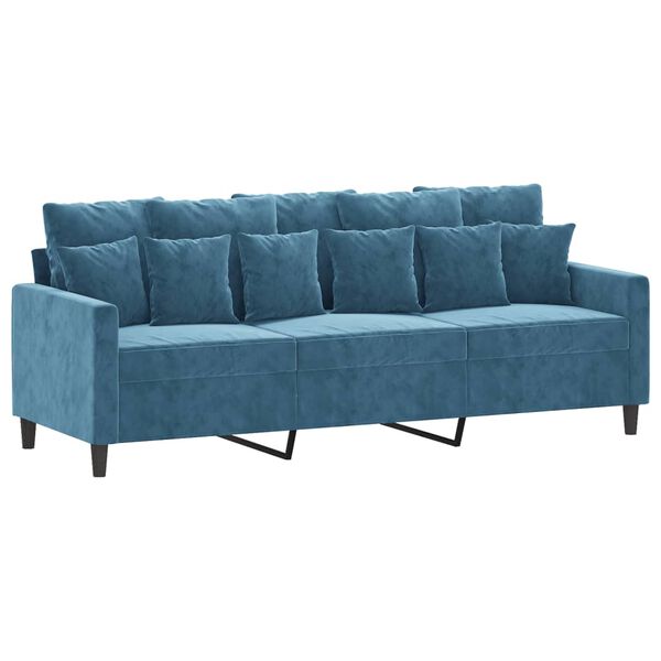 vidaXL 3-personers sofa 180 cm velour blå