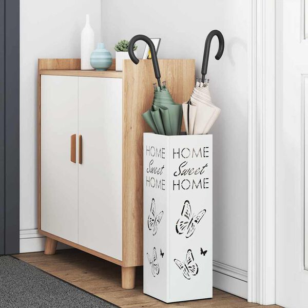 vidaXL Parasolfod Hvid 15.5 x 15.5 x 49 cm Metal