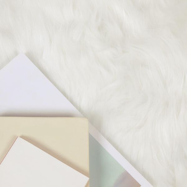 vidaXL Kunstpels F&aring;rskind T&aelig;ppe Tafalla Hvid &Oslash; 100 cm Polyester