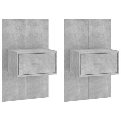 vidaXL væghængte sengeborde 2 stk. betongrå