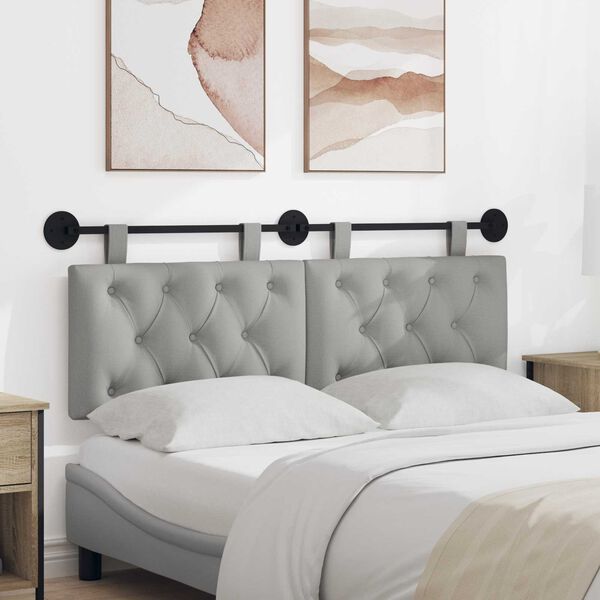 vidaXL H&aelig;ngende Hovedgavl V&aelig;gmonteret Skygr&aring; 130 x 55 x 7 cm Stof