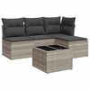 vidaXL sofas&aelig;t 5 dele med hynder polyrattan lysegr&aring;