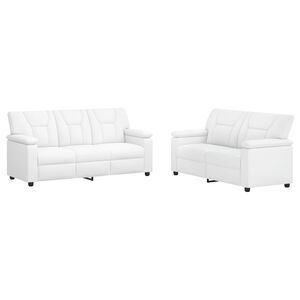 vidaXL Sofa S&aelig;t 2 pcs Hvid Kunstl&aelig;der