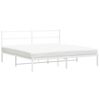 vidaXL sengeramme med sengegavl 180x200 cm metal hvid
