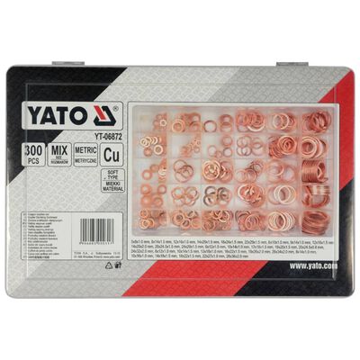 YATO Spændeskivesæt 300 dele kobber YT-06872