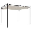 vidaXL pergola med sammenrulleligt tag 295x292x230 cm cremefarvet