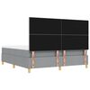vidaXL Box spring seng med madras Lysegr&aring; 180 x 200 cm Stof