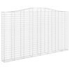 vidaXL buet gabionkurv 400x30x220/240 cm galvaniseret jern
