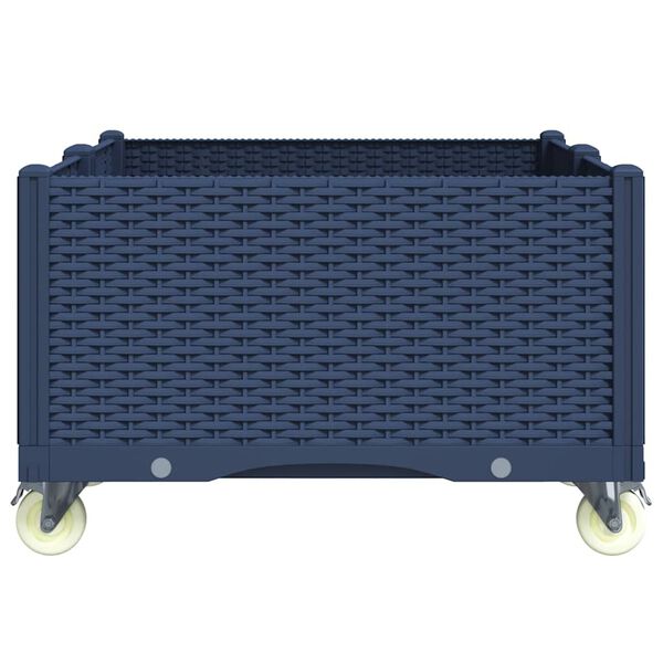 vidaXL plantekasse med hjul 100x80x54 cm PP bl&aring;gr&aring;