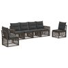 vidaXL Havesofa S&aelig;t 6 stk. Gr&aring; og M&oslash;rkegr&aring; polyrattan