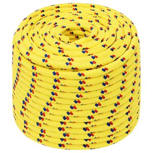 vidaXL Multifunktionelt universaltov 12 mm 50 m Gul PP