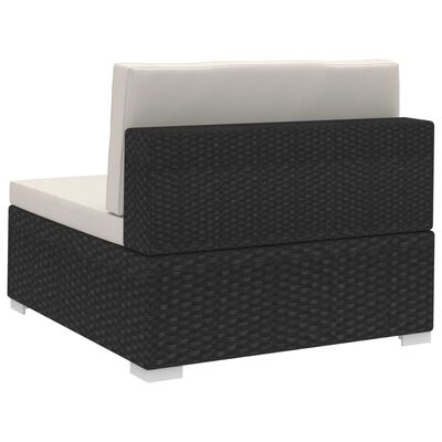 vidaXL hjørnesæde til sofa med hynder 2 stk. polyrattan sort