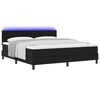 vidaXL Box spring seng med madras med LED Sort 180 x 200 cm Stof