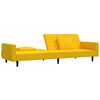 vidaXL 2-personers sovesofa med 2 puder fl&oslash;jl gul
