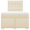 vidaXL kontinentalseng med madras 120x190 cm stof cremefarvet