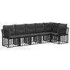 vidaXL Havesofa S&aelig;t med pude 6 pcs Sort polyrattan