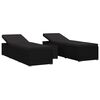 vidaXL Havens solsenge med pude 3 pcs Sort Poly rattan