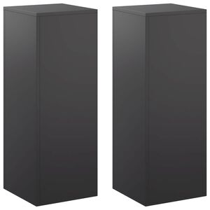 vidaXL Planteholder 2 pcs Sort 30 x 30 x 80 cm St&aring;l