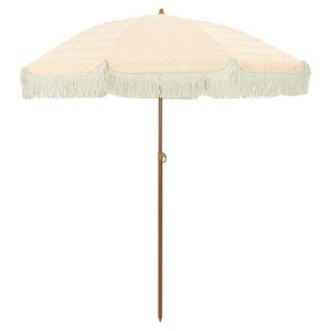 vidaXL Strand Parasol Gul og Hvid 160 x 160 x 196 cm Polyester og St&aring;l
