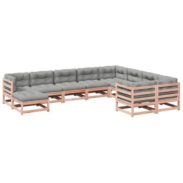 vidaXL sofas&aelig;t til haven 4 dele med hynder massivt douglasgran