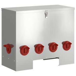 vidaXL H&oslash;nsefoder S&oslash;lv 60,5 x 29 x 51 cm 25 kg Galvaniseret st&aring;l