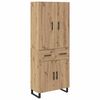vidaXL Highboard med skuffe 2 pcs Artisan Egetr&aelig; 69,5 x 34 x 180 cm