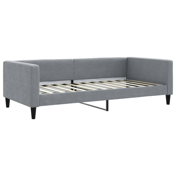 vidaXL daybed med udtræk og madras 100x200 cm stof lysegrå