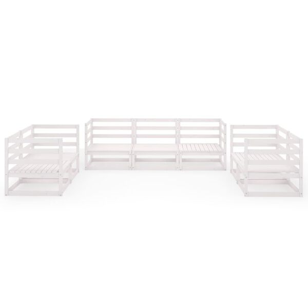 vidaXL lounges&aelig;t til haven 7 dele massivt fyrretr&aelig; hvid