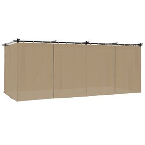 vidaXL pavillon 6x3 m med gardiner st&aring;l gr&aring;brun