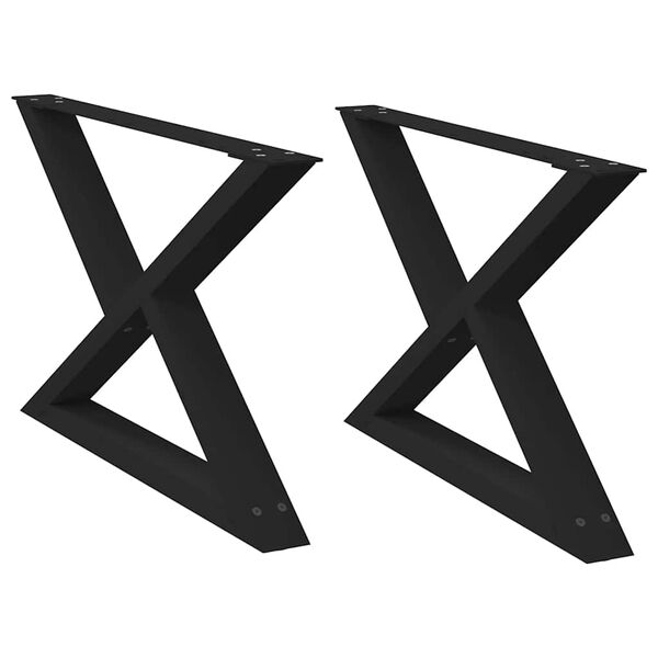 vidaXL sofabordsben 2 stk. sort 70 x (42-43,3) cm st&aring;l