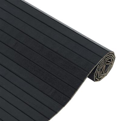 vidaXL gulvtæppe 70x100 cm rektangulært bambus sort