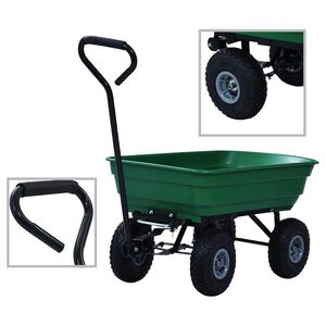vidaXL vippelig havevogn 300 kg 75 l gr&oslash;n
