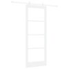 vidaXL Skyded&oslash;r ORKDAL Hvid 83 x 211 cm Massivt fyrretr&aelig; og glas