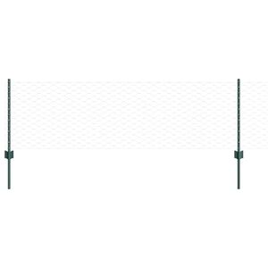 vidaXL Sekskantet hegn med stolpe 100 x 0,6 m PVC-belagt st&aring;l Gr&oslash;n