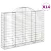 vidaXL buede gabionkurve 14 stk. 200x30x140/160 cm galvaniseret jern