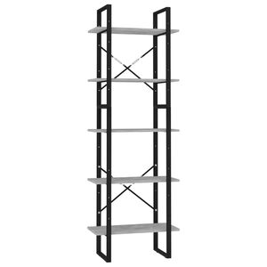 vidaXL bogreol med 5 hylder 60x30x175 cm konstrueret tr&aelig; betongr&aring;