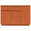 vidaXL Sideboard med skuffe Voks brun 110 x 34 x 75 cm Massiv fyrretr&aelig;