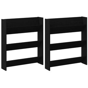vidaXL Sko skab 2 stk. 86 x 18 x 90 cm Konstrueret tr&aelig; Sort eg
