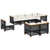 vidaXL sofasæt til haven 8 dele med hynder polyrattan sort