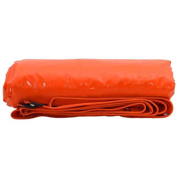 vidaXL Tarpaulin 650g / m&sup2; Orange 6 x 8 m L&aelig;rred med PVC-bel&aelig;gning