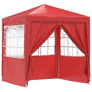 vidaXL Party Tent 200 x 200 x 240 cm R&oslash;d PE og st&aring;l