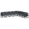 vidaXL Havesofa S&aelig;t 8 stk. Sort Aluminium