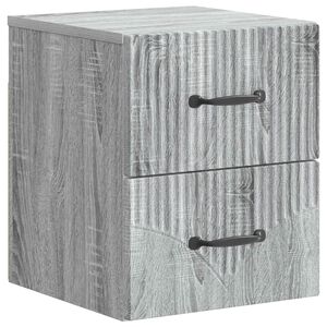 vidaXL V&aelig;gh&aelig;ngt Natbord med skuffe Gr&aring; sonoma-eg 34,5 x 33 x 40 cm