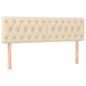 vidaXL sengegavle 2 stk. 72x7x78/88 cm stof cremefarvet