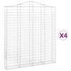 vidaXL buede gabionkurve 4 stk. 200x30x220/240 cm galvaniseret jern